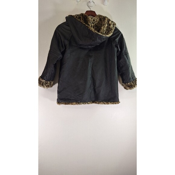 WILSONS LEATHER Coat Girls L Reversible Leopard Print Faux Fur Lined Winter Y2K - Picture 9 of 16